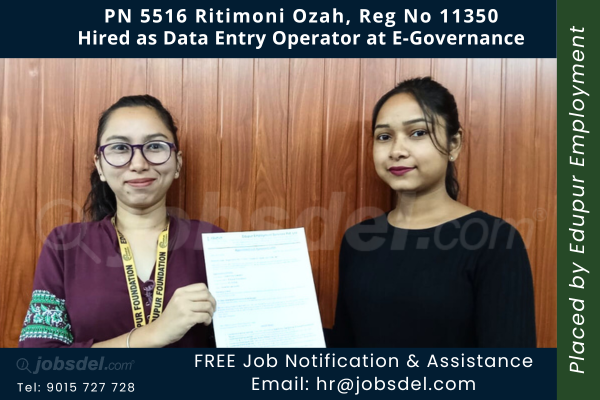 Ritumoni Ozah hired as data Entry operator