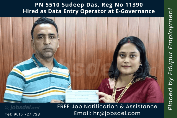 Sudeep Das Hired as Data Entry Operator at E-Governance