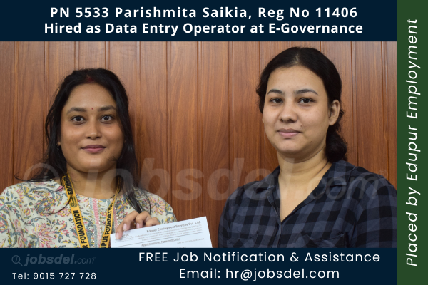 Parishmita Saikia Hired as Data Entry Operator at E-Governance