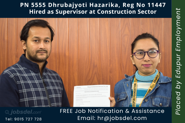 Dhrubajyoti Hired as Supervisor