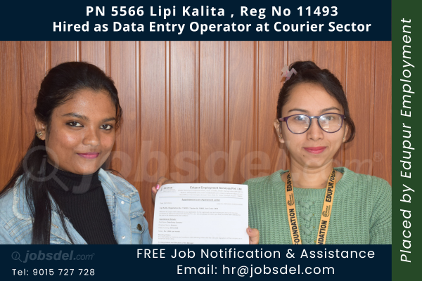 Lipi Kalita Hired as data Entry Operator