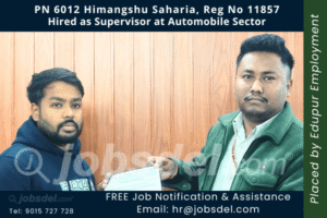 Himangshu Saharia Hired as Supervisor at Automobile Sector